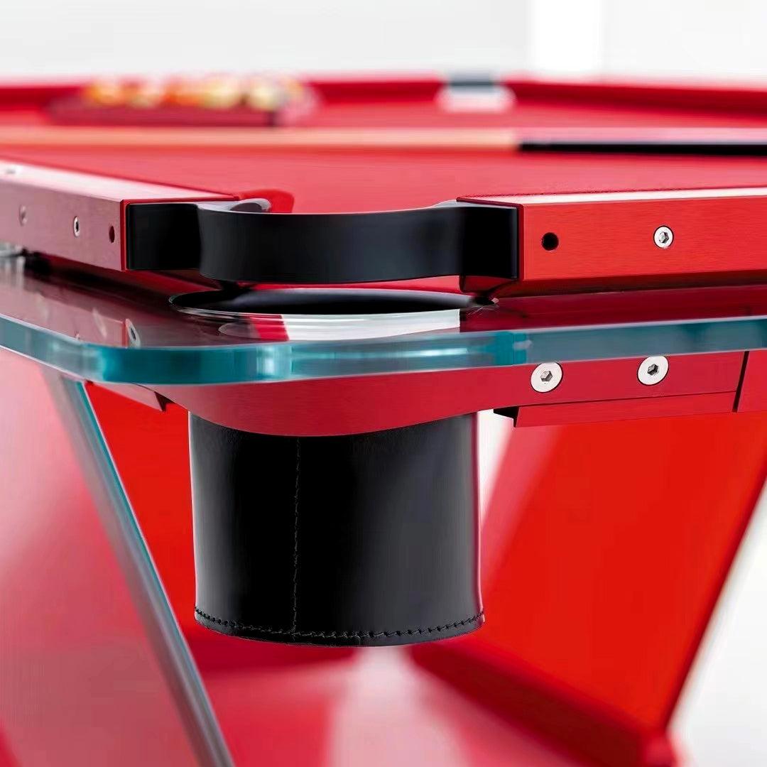 Mesa de billar de cristal rojo modelo TK de 7 a 9 pies para interiores