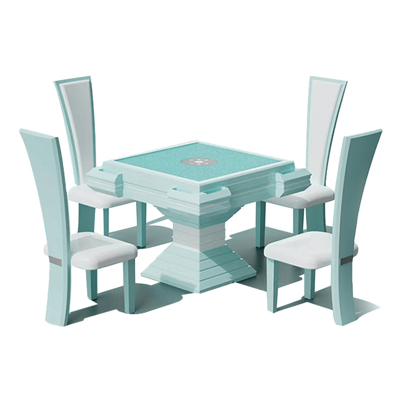 Mesa de mahjong automática con torre azul