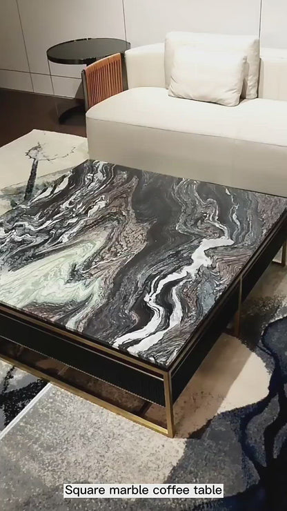 Scandinavian Simple Marble Metal Frame Coffee Table
