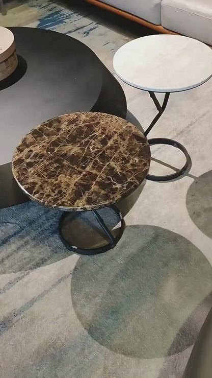 Mesa de centro de mármol de diseño exclusivo en blanco y negro