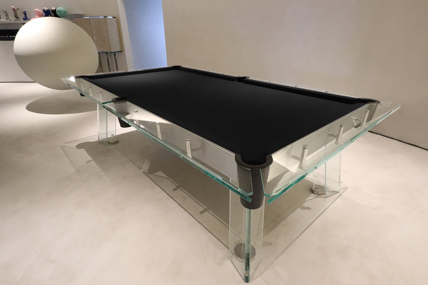 Mesa de billar de cristal multicolor personalizable