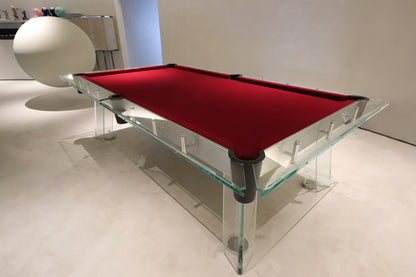 Table de billard en acier inoxydable et verre de 7 pieds, 8 pieds et 9 pieds - Bleu