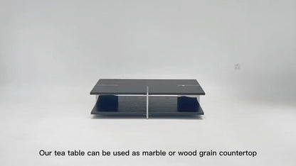Solid wood/marble square coffee table Living room coffee table