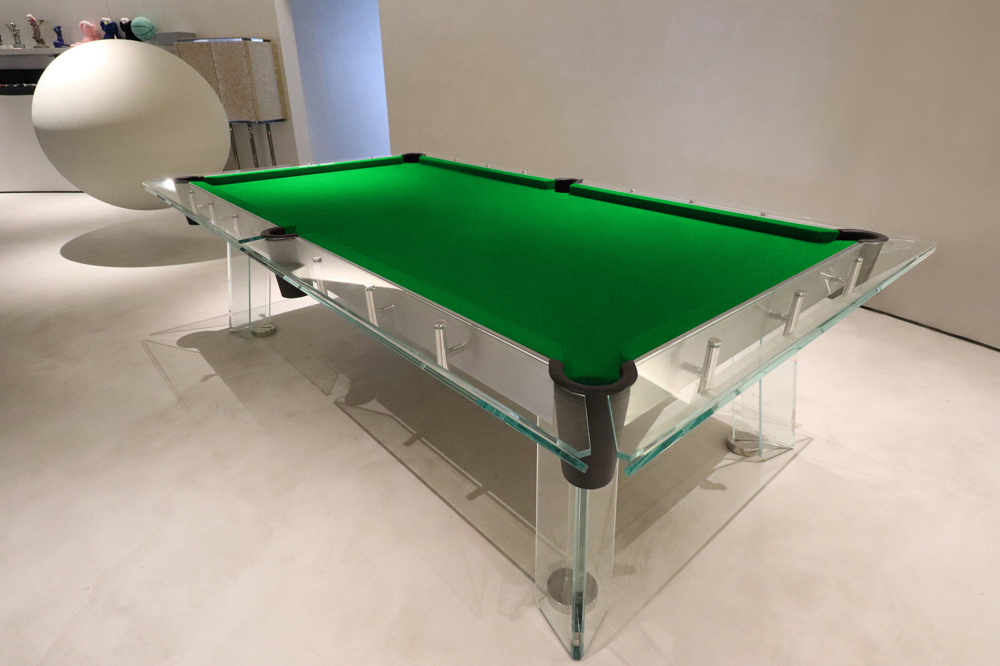 Mesa de billar de cristal multicolor personalizable
