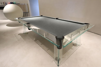 Mesa de billar de cristal multicolor personalizable