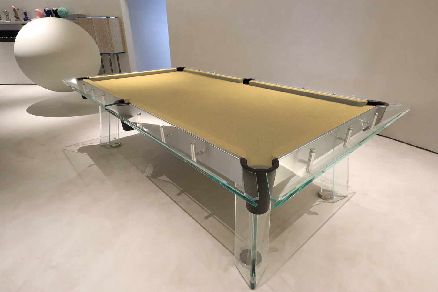 Mesa de billar de cristal multicolor personalizable