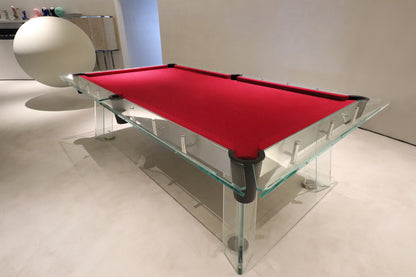 Table de billard en acier inoxydable et verre de 7 pieds, 8 pieds et 9 pieds - Bleu