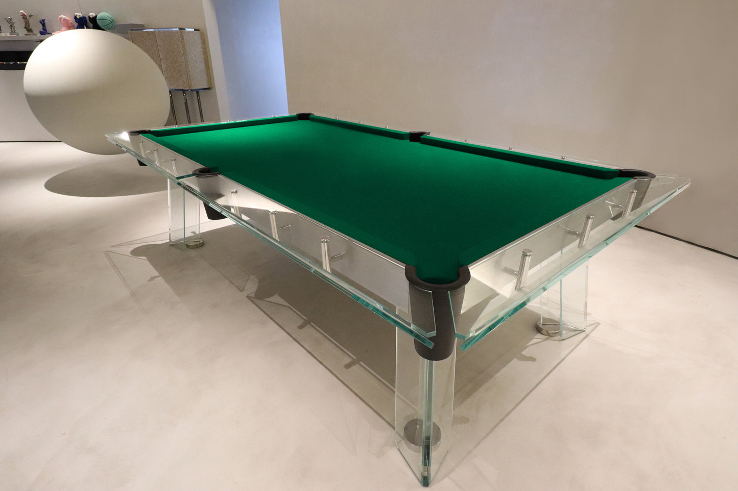 Table de billard en acier inoxydable et verre de 7 pieds, 8 pieds et 9 pieds - Bleu